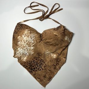 Going out halter tie crop top, size small